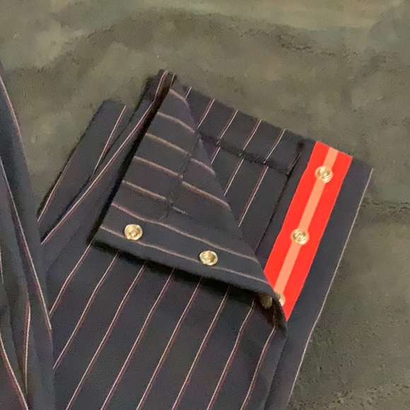 Rag & Bone Navy Stripe Simone Snap Pant - Picture 2 of 8